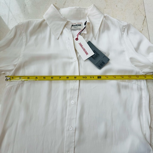 Zadig & Voltaire Tasko Satin shirt white size S - Picture 10 of 11